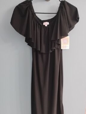 NWT LuLaRoe Black Ruffle Off-Shoulder Dress  Size Medium